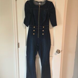 VENUS Dark Blue Jumpsuit with Gold Accents